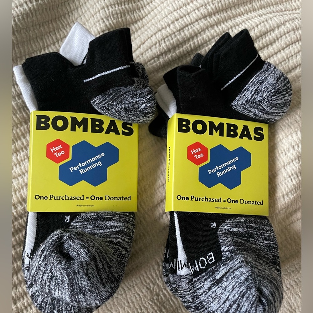 Brand new Men Bombas Ankle sock L- two x 3pack ( 6 pairs)